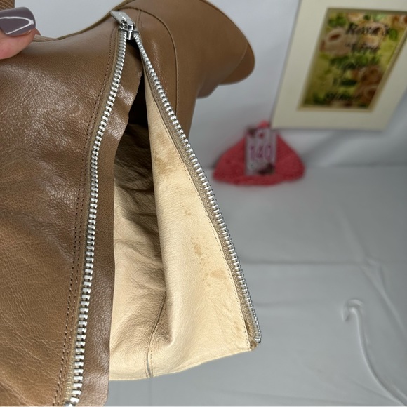 Michael Michael Kors Tan Leather Upper Peep Toe Boots Size 9.5 - Picture 11 of 16